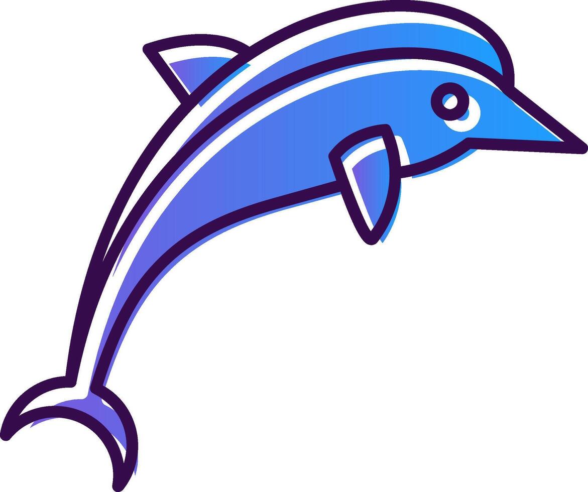 dolfijn helling gevulde icoon vector