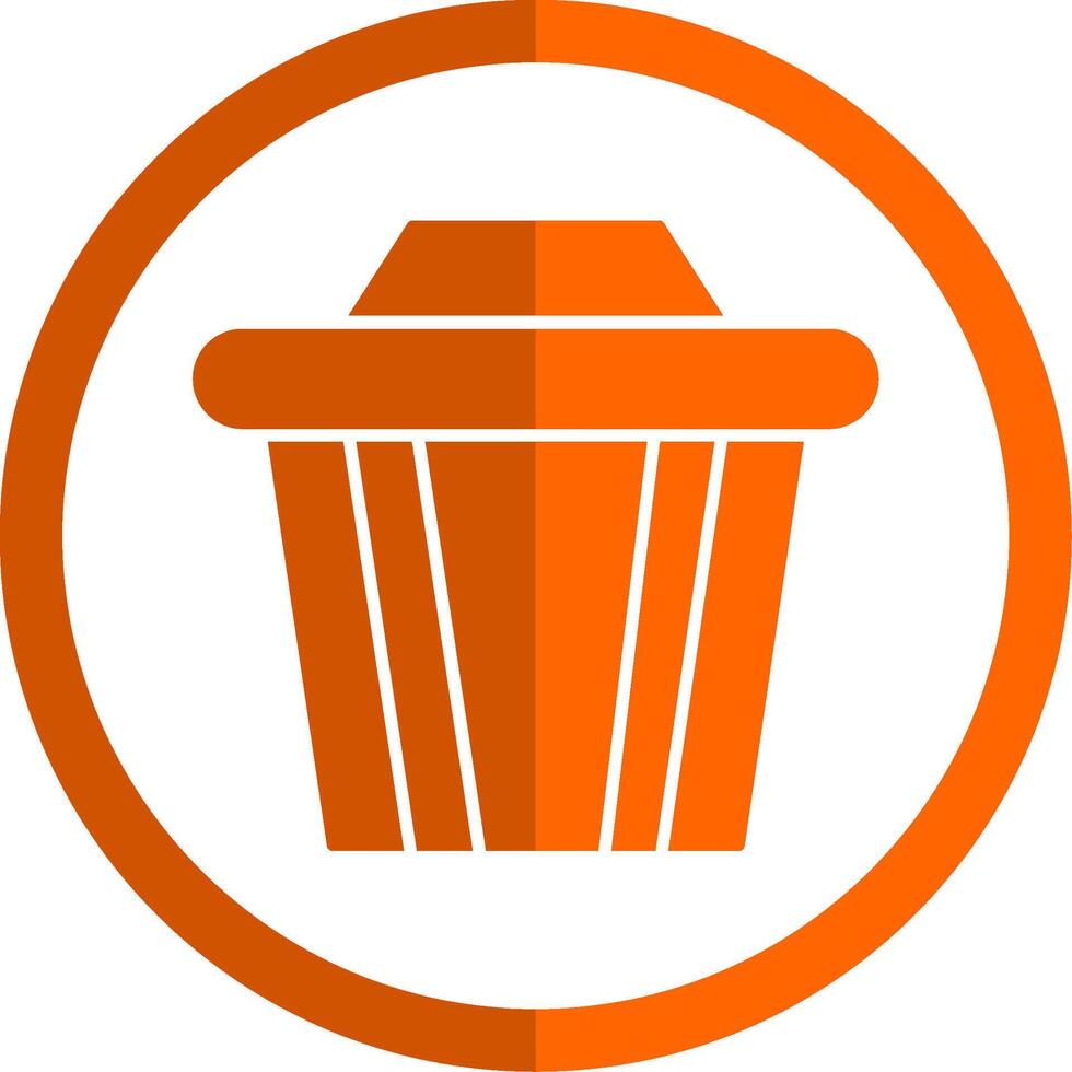 recycle bak glyph oranje cirkel icoon vector