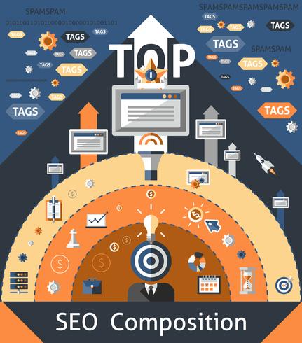 Seo Samenstelling Illustratie vector