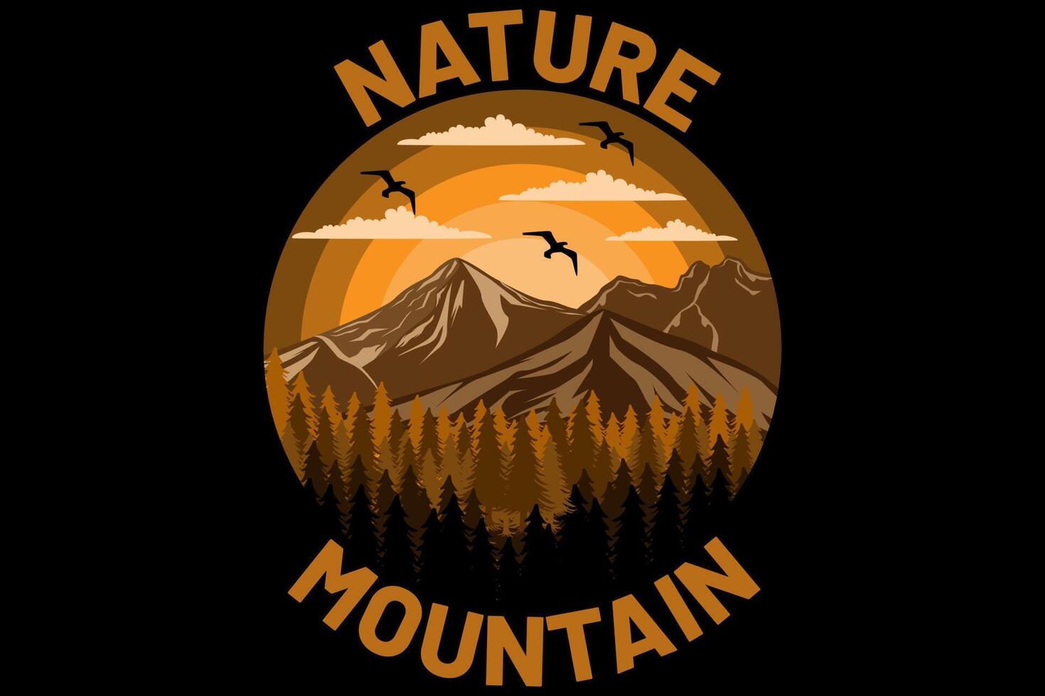 natuur berg design vintage retro vector