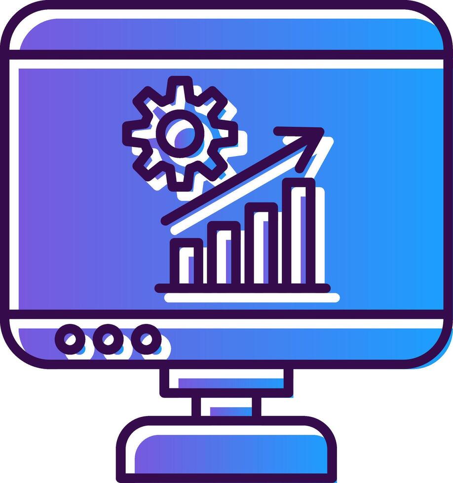 groei helling gevulde icoon vector