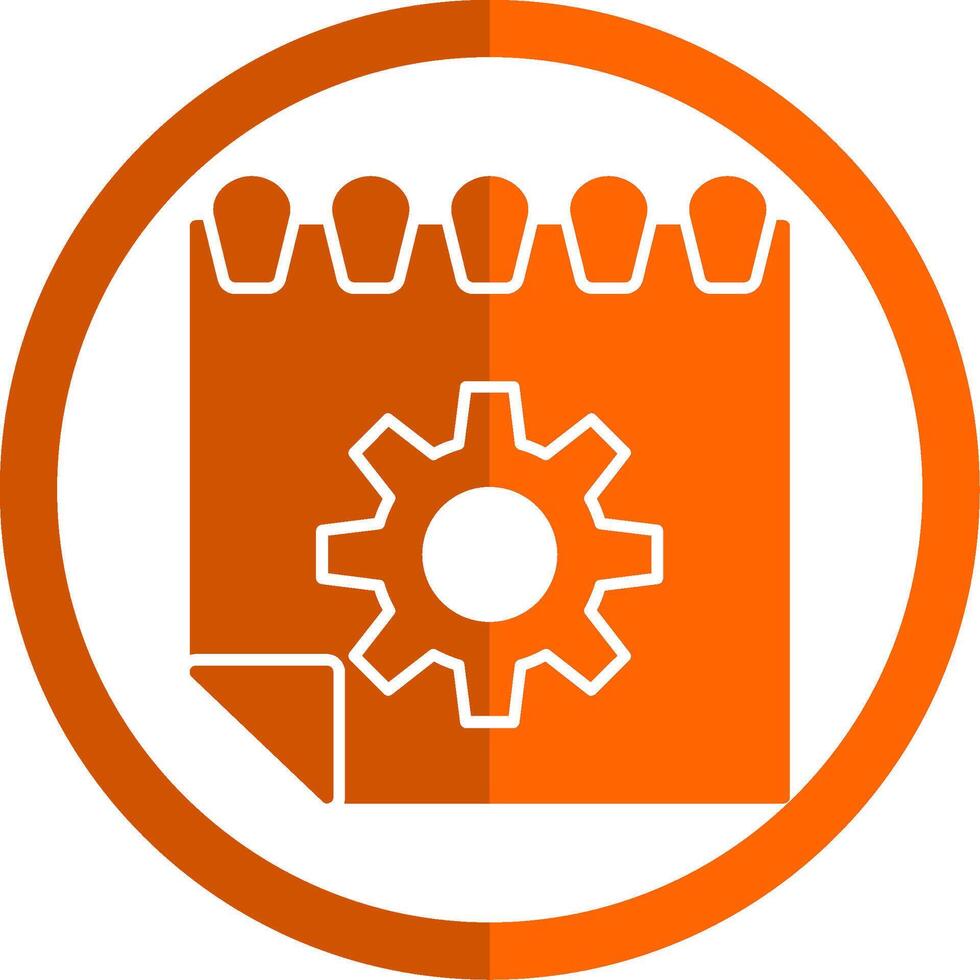 tijd beheer glyph oranje cirkel icoon vector