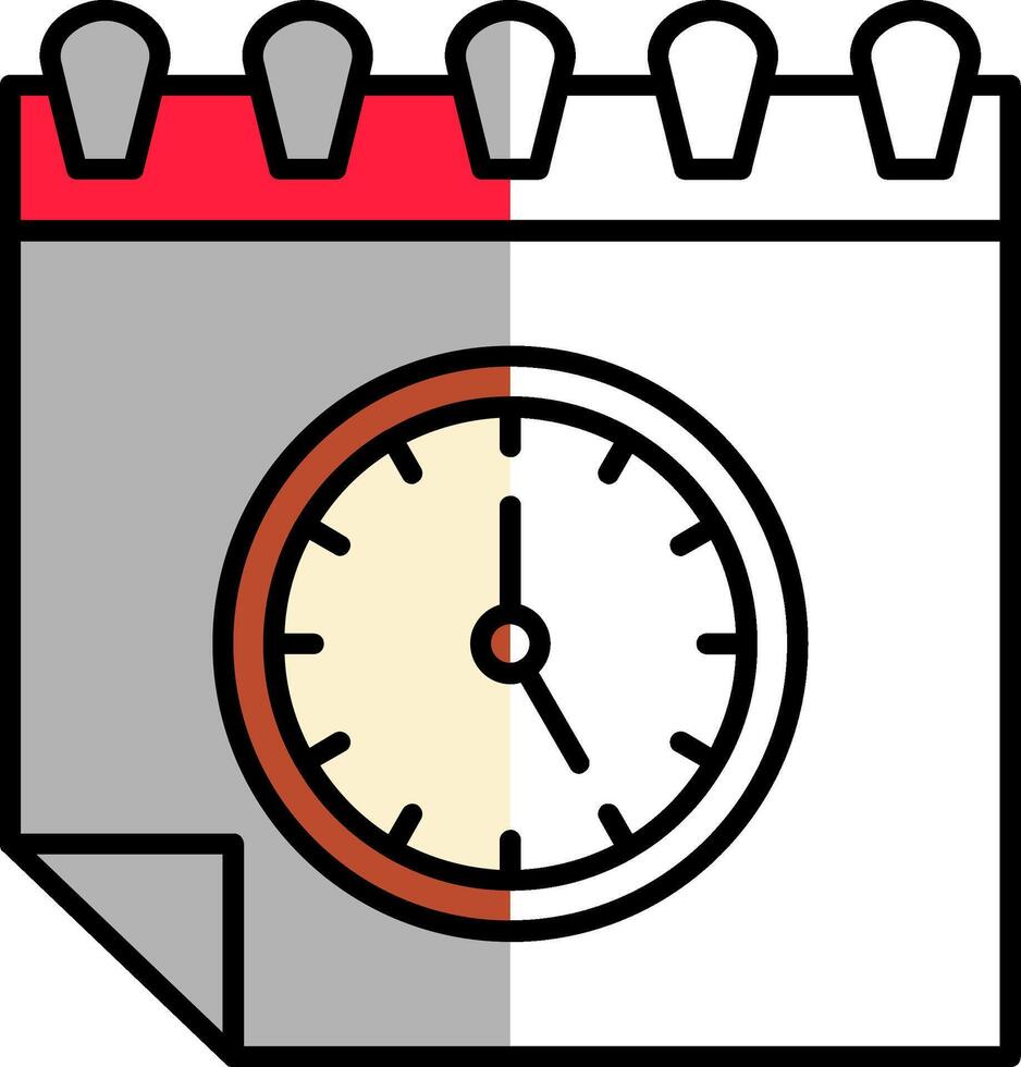 kalender gevulde voor de helft besnoeiing icoon vector