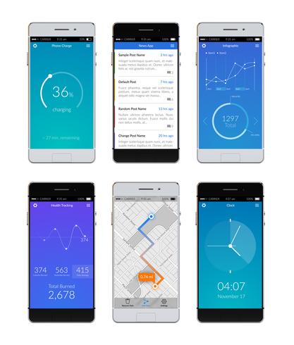 Smartphone-Ui-set vector