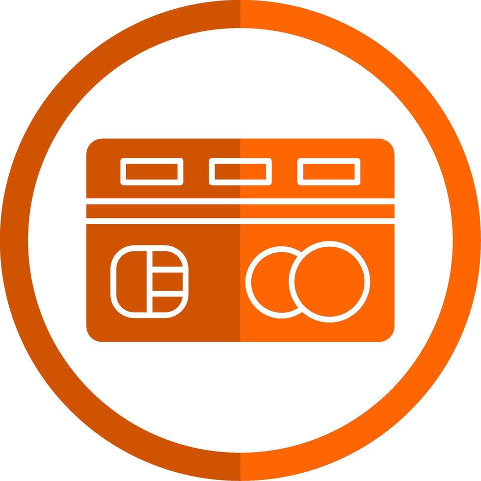 credit kaart glyph oranje cirkel icoon vector