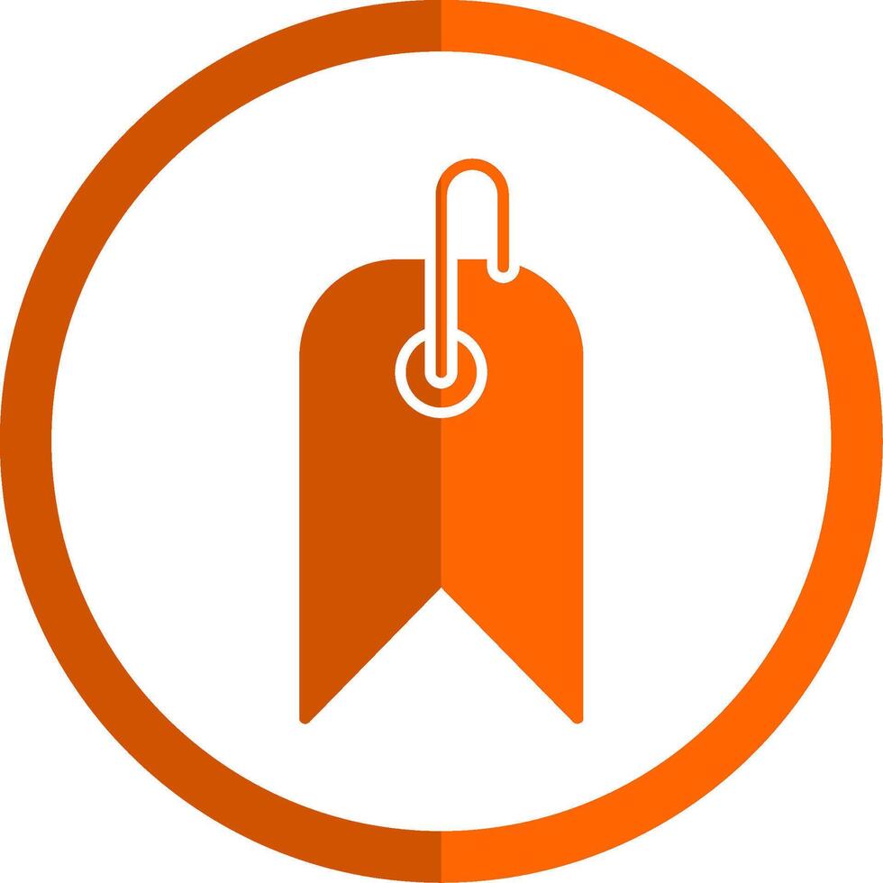 label glyph oranje cirkel icoon vector