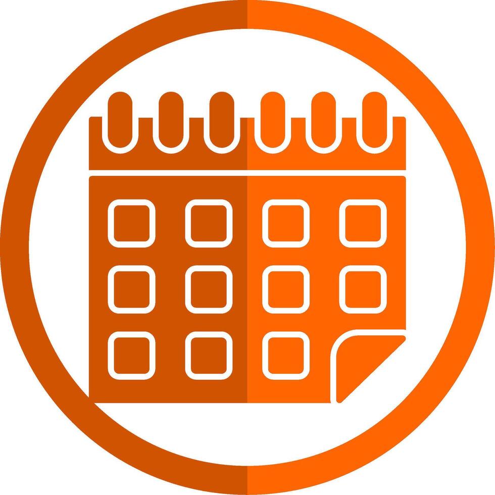 kalender glyph oranje cirkel icoon vector