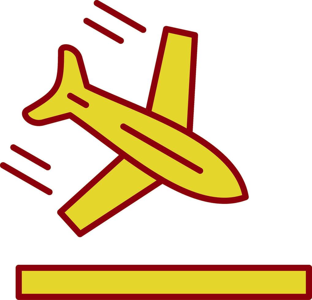 vliegtuig lijn twee kleuren icoon vector