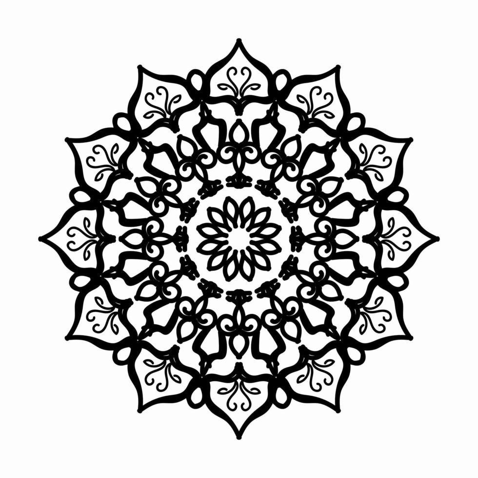 mandala patroon zwart en wit goed humeur vector