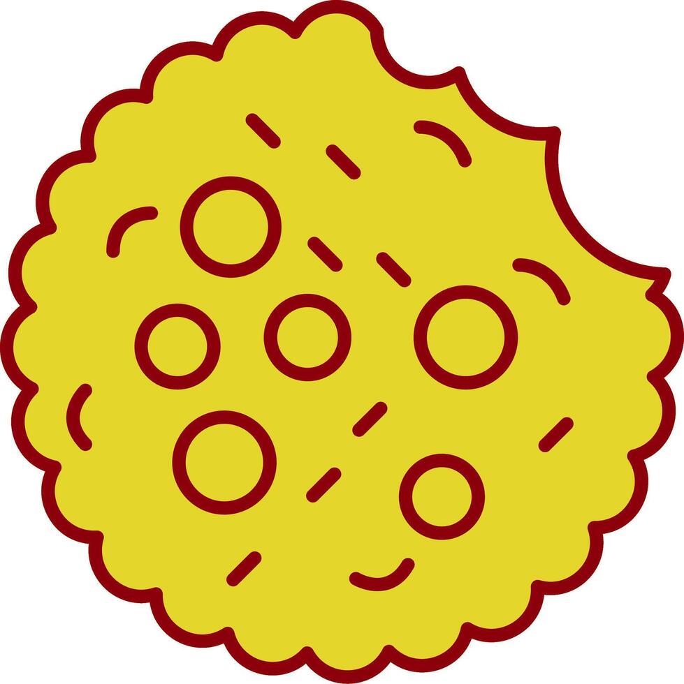 cookie lijn twee kleuren icoon vector