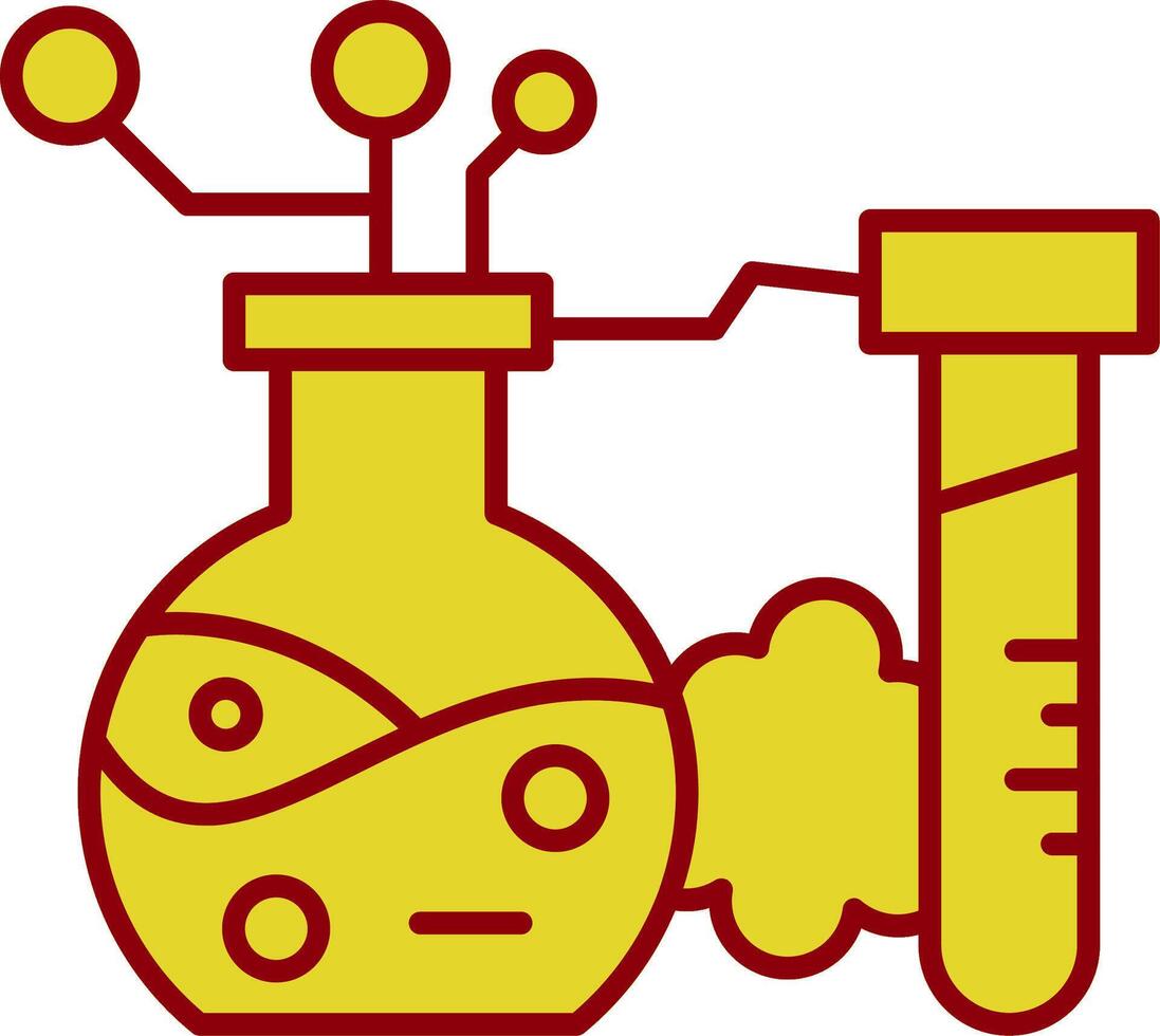 pictogram voor chemische reactielijn twee kleuren vector