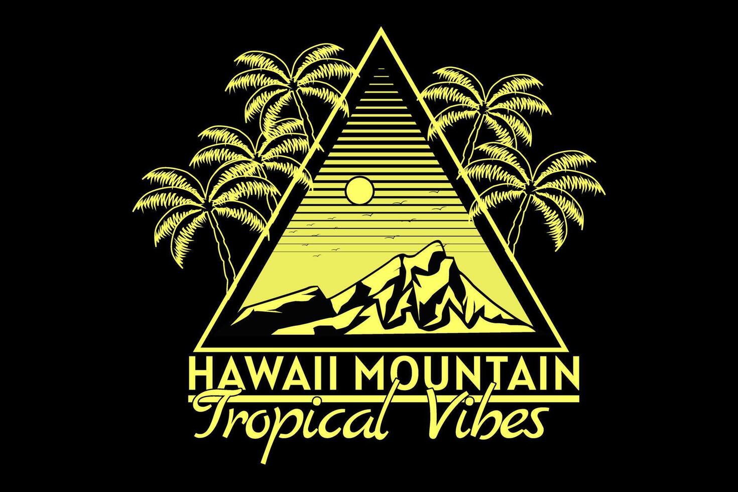 hawaii berg silhouet retro ontwerp vector