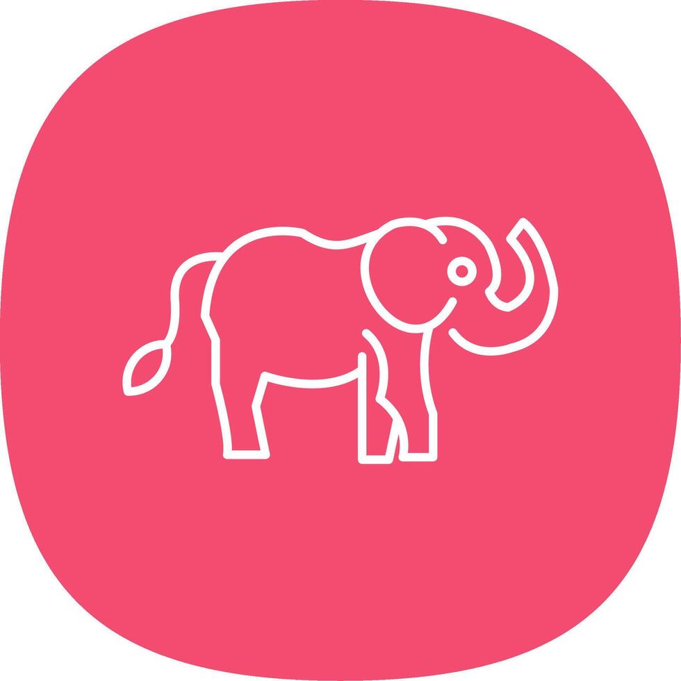 olifant lijn kromme icoon vector