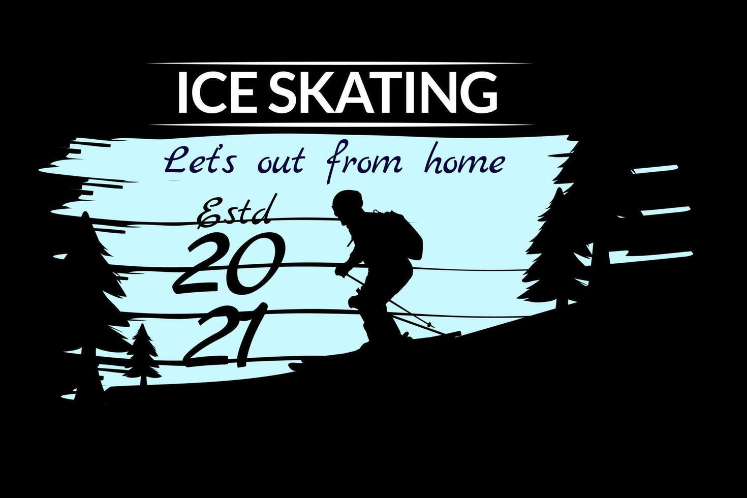 schaatsen silhouet vintage design vector