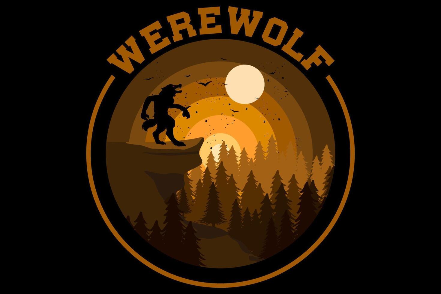 weerwolf ontwerp vintage retro vector