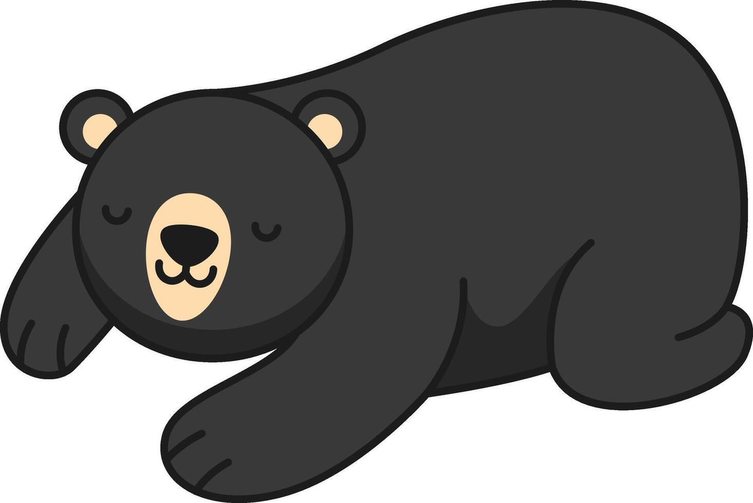tekenfilm zwart beer illustratie vector