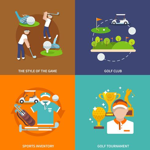 Golf vlakke set vector