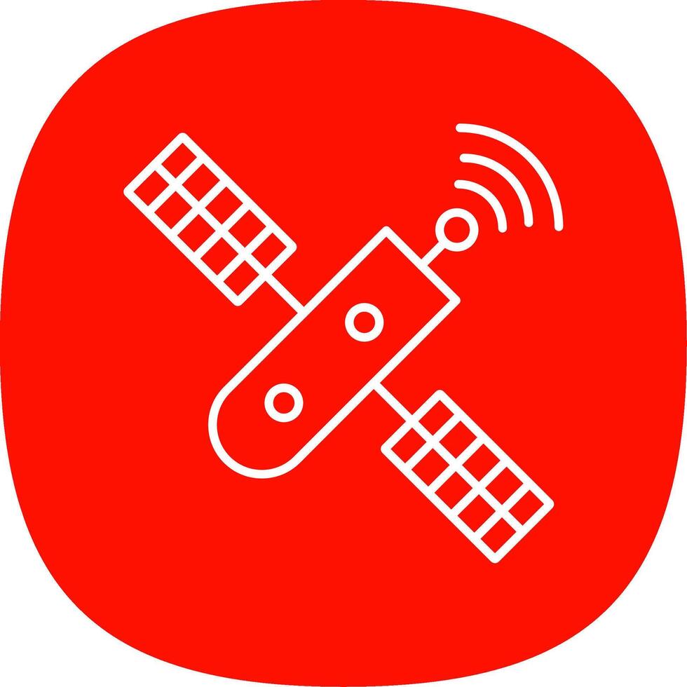 satelliet lijn kromme icoon vector