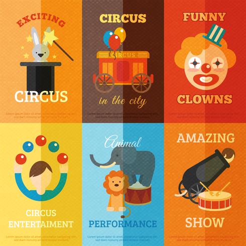circus poster set vector