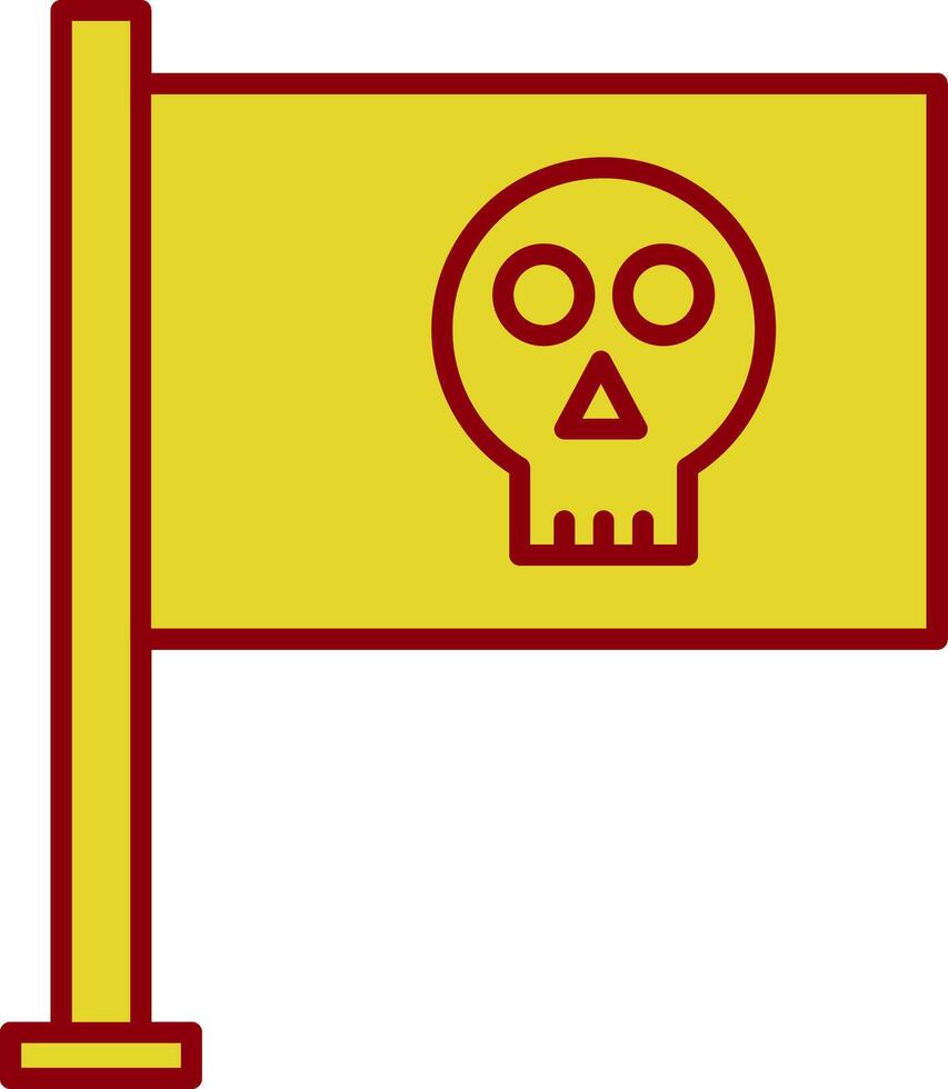 piraat vlag lijn twee kleur icoon vector