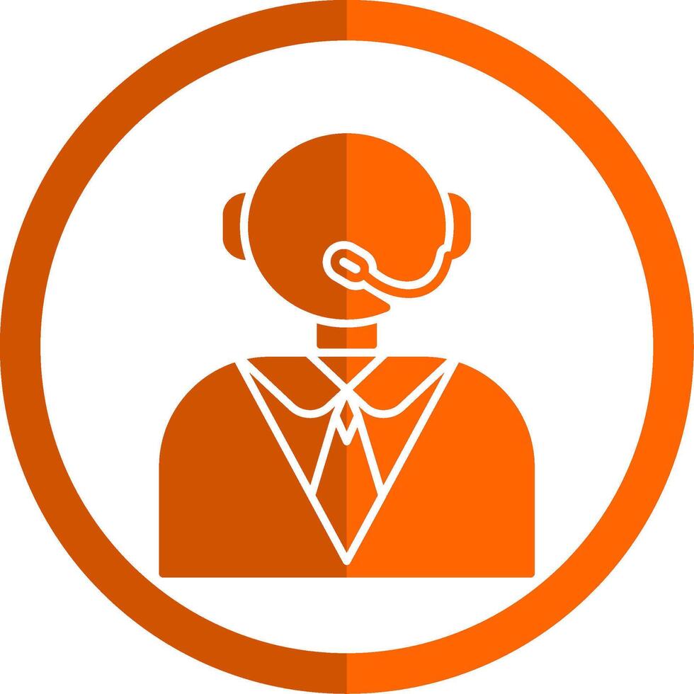 beheerder glyph oranje cirkel icoon vector