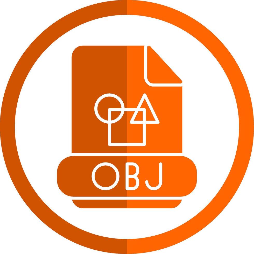 obj glyph oranje cirkel icoon vector