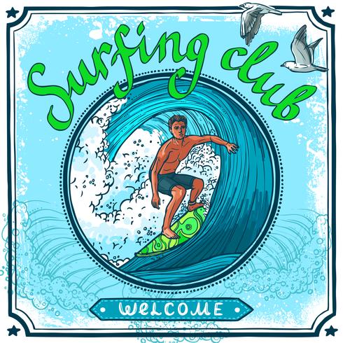 Surfen poster vector