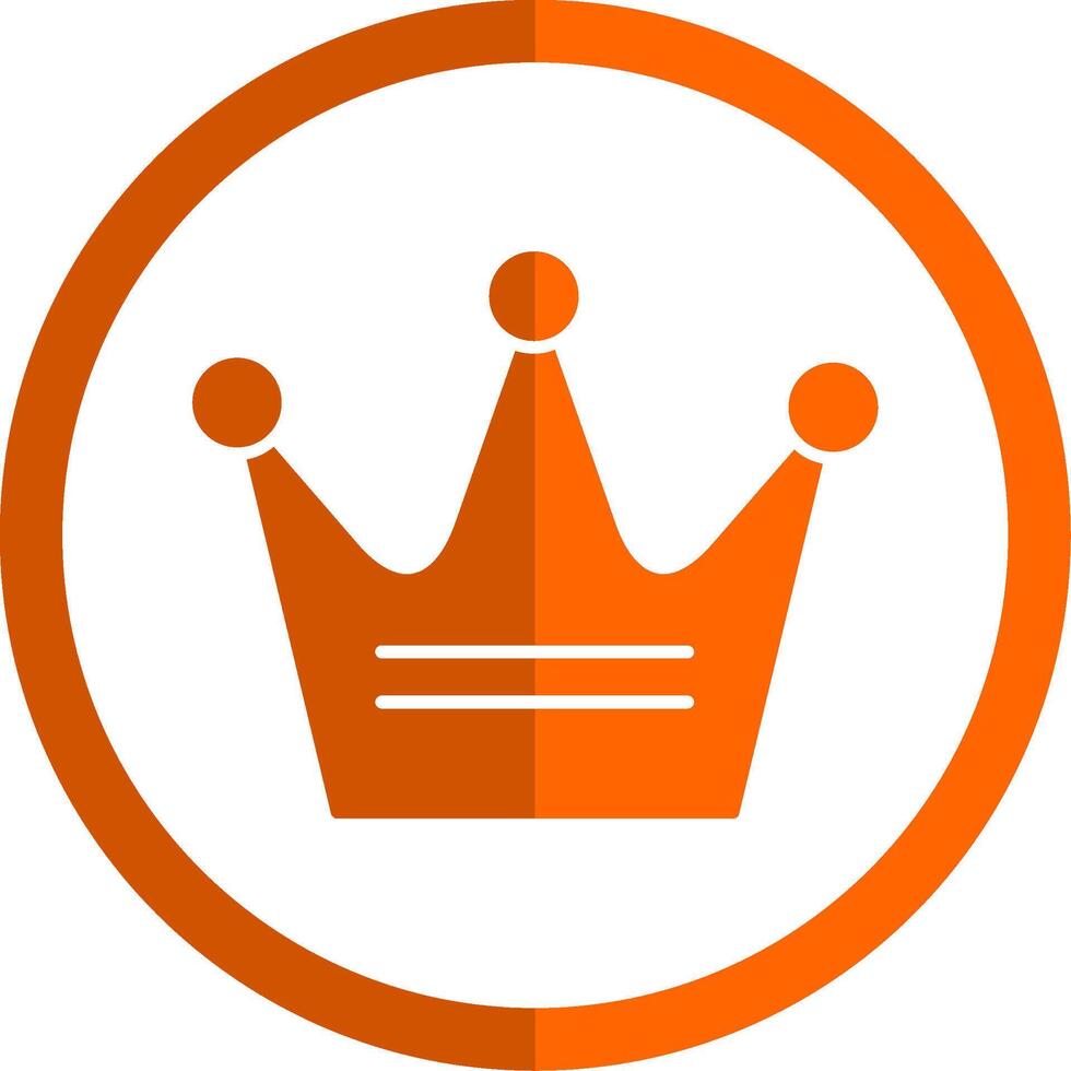 kroon glyph oranje cirkel icoon vector