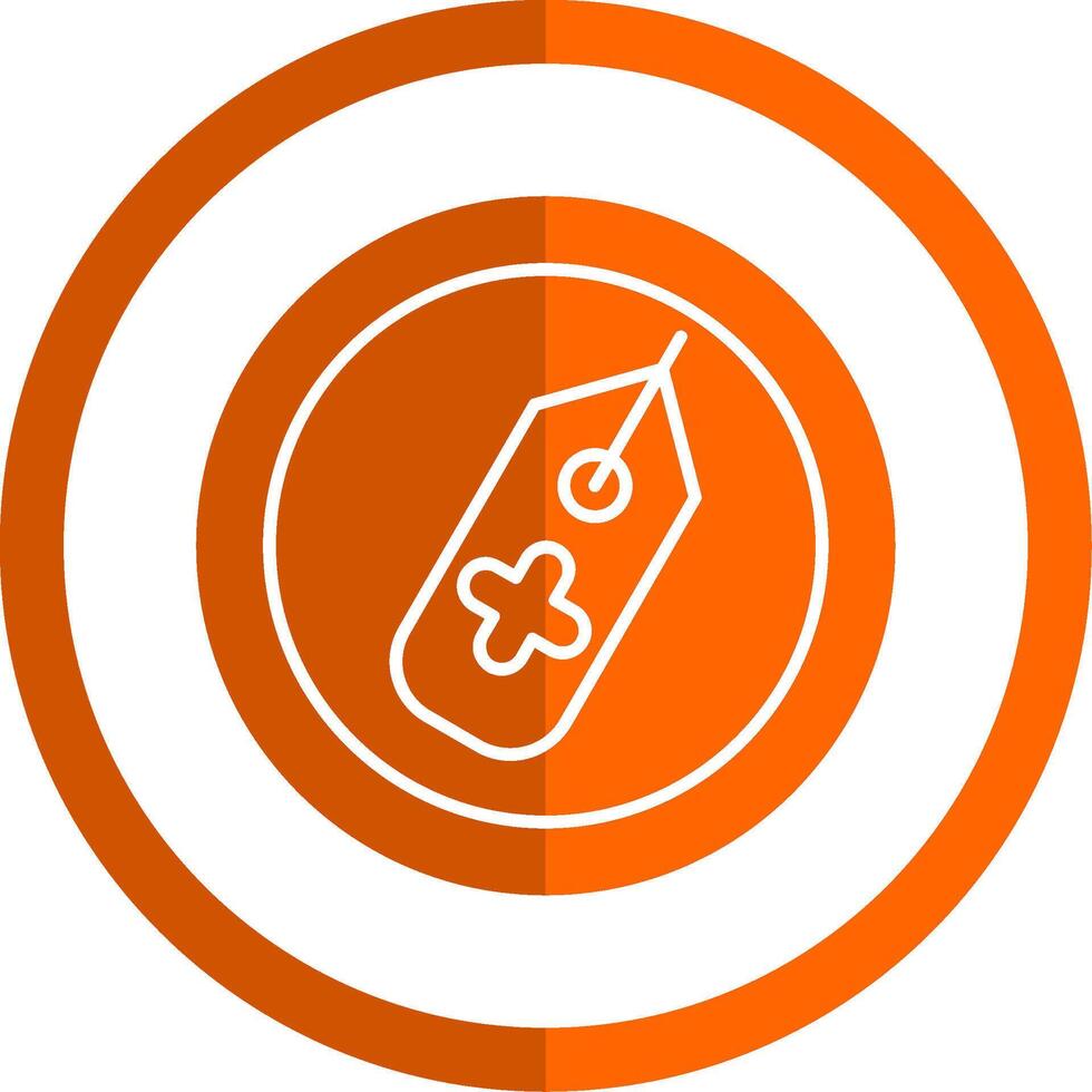 label glyph oranje cirkel icoon vector