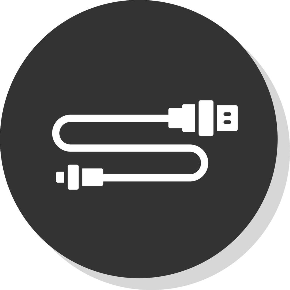 USB connector glyph grijs cirkel icoon vector