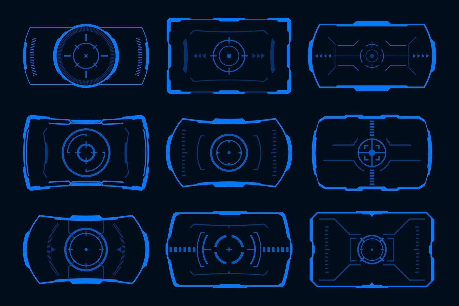 technologie futuristische reeks Hoi tech element. hud focus sciencefiction. vector