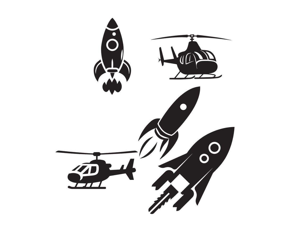 helikopter silhouet icoon grafisch logo ontwerp vector