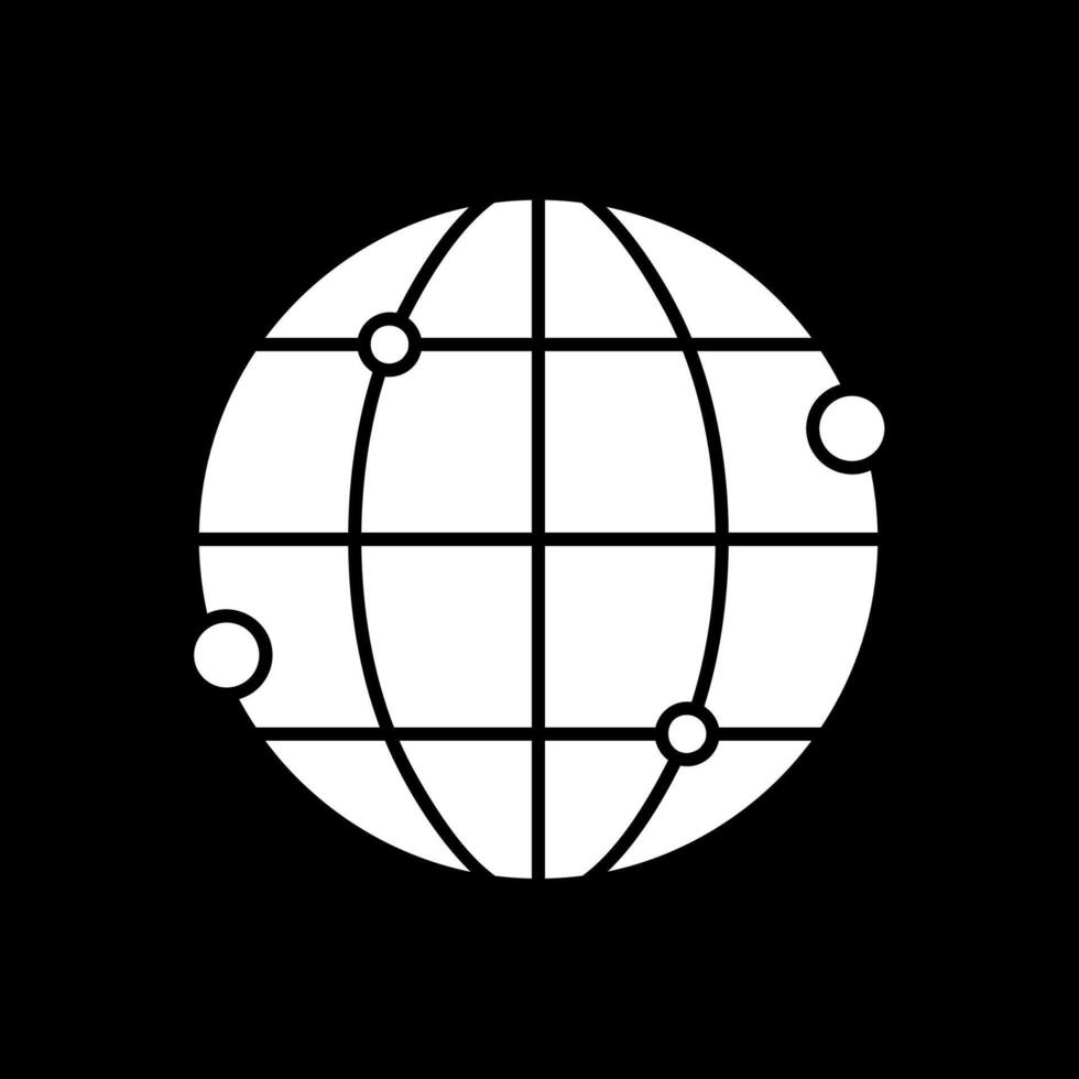 wereld glyph omgekeerd pictogram vector