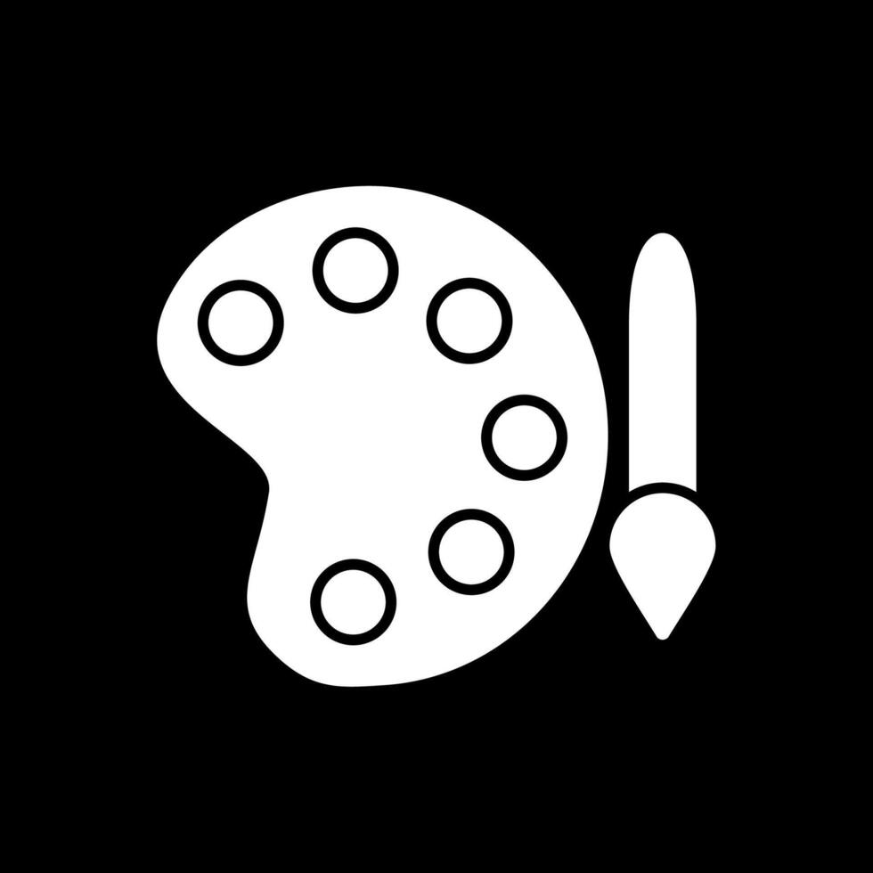 kleurenpalet glyph omgekeerd pictogram vector