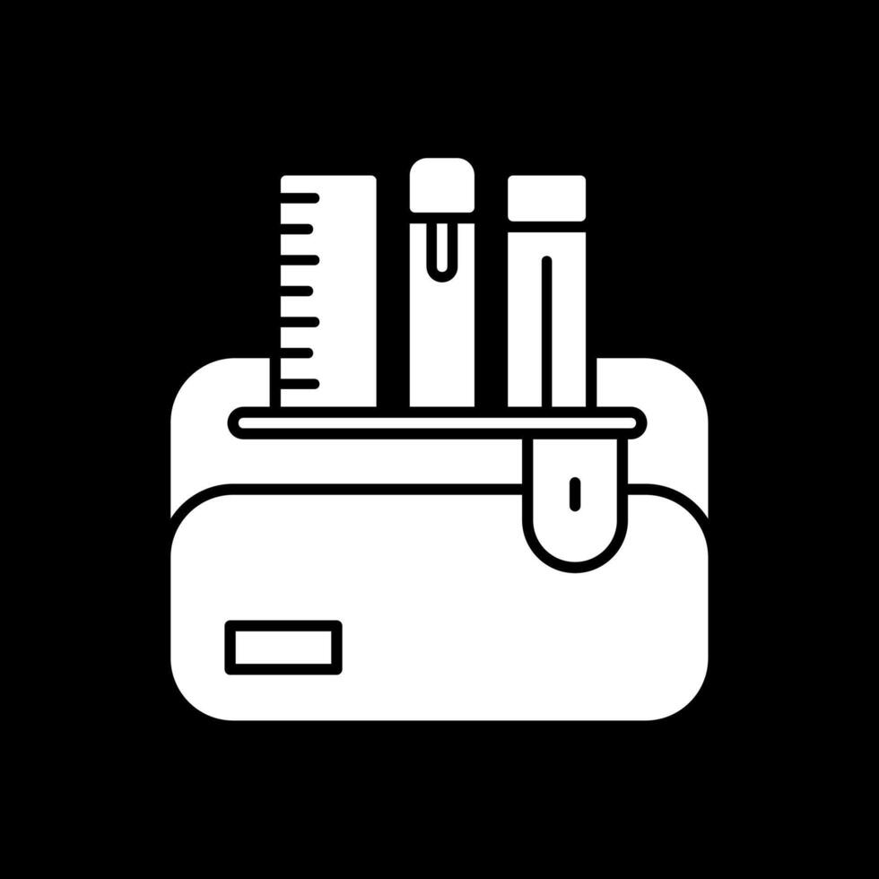 etui glyph omgekeerd pictogram vector