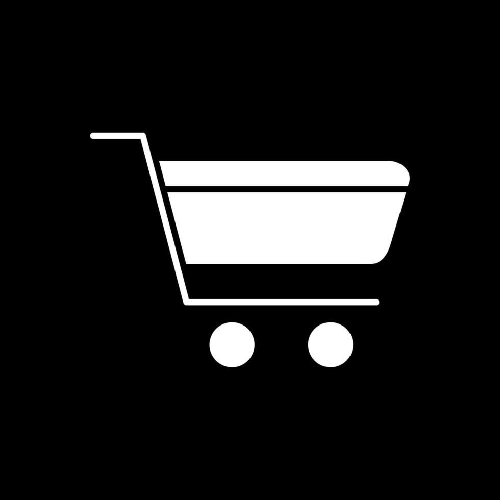 winkelwagen glyph omgekeerd pictogram vector
