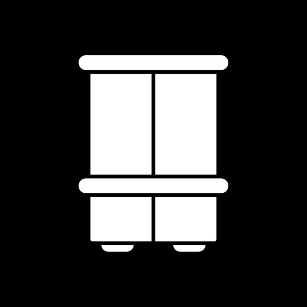 garderobe glyph omgekeerd icoon vector