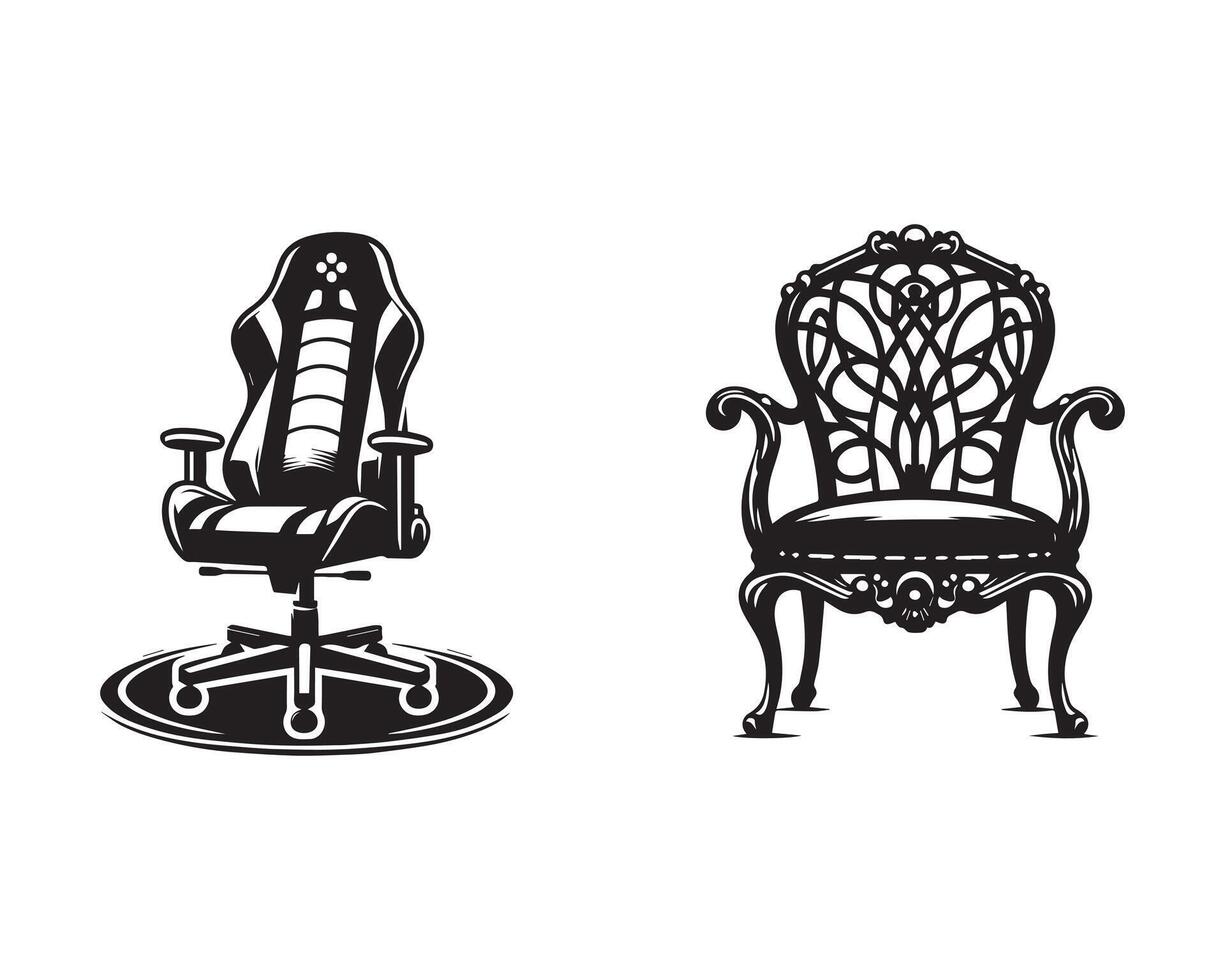 stoel silhouet icoon grafisch logo ontwerp vector