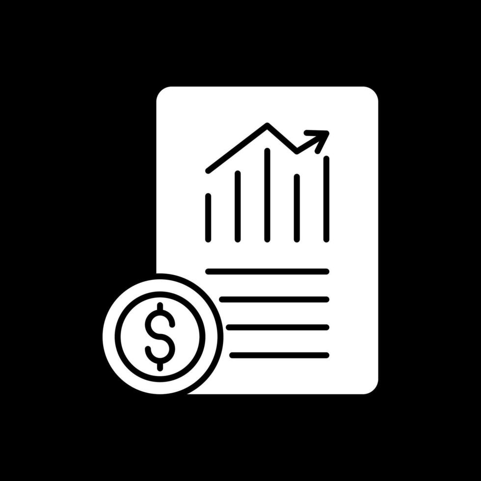 document glyph omgekeerd pictogram vector