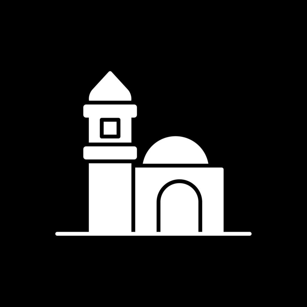 moskee glyph omgekeerd pictogram vector