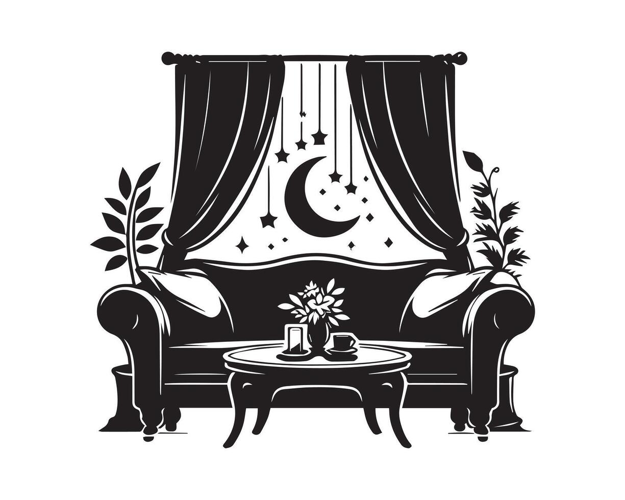 sofa silhouet icoon grafisch logo ontwerp vector