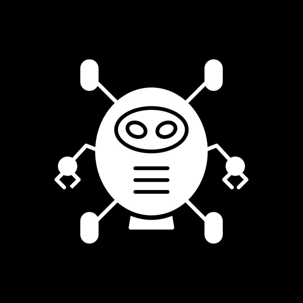 robotica glyph omgekeerd icoon vector