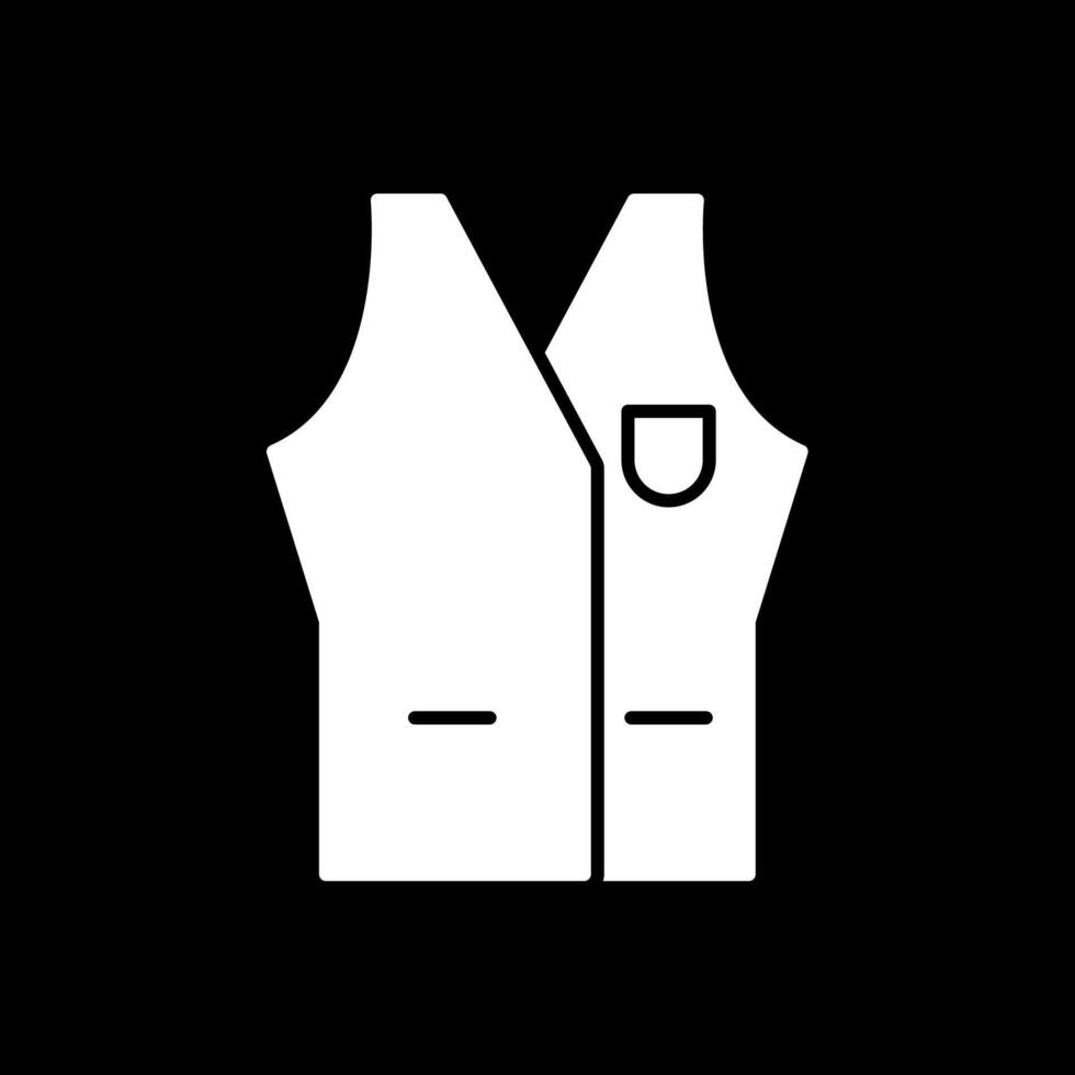 vest glyph omgekeerd pictogram vector