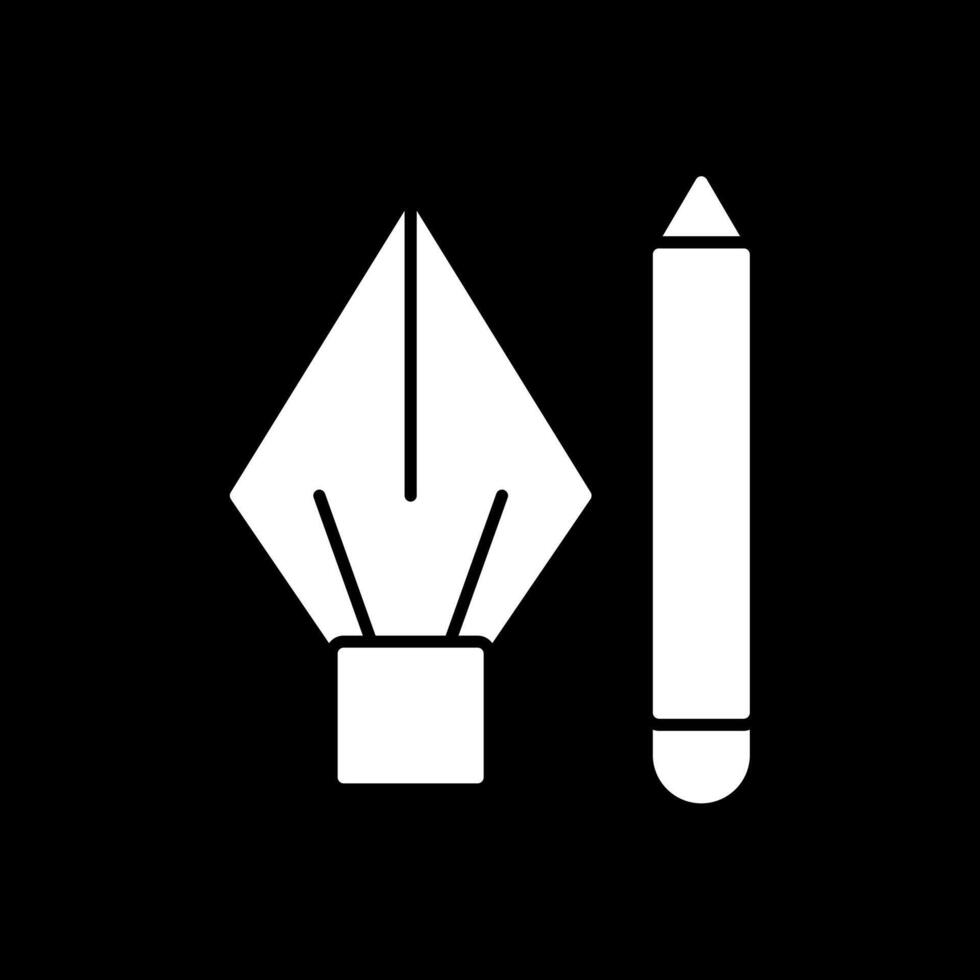 potlood glyph omgekeerd pictogram vector