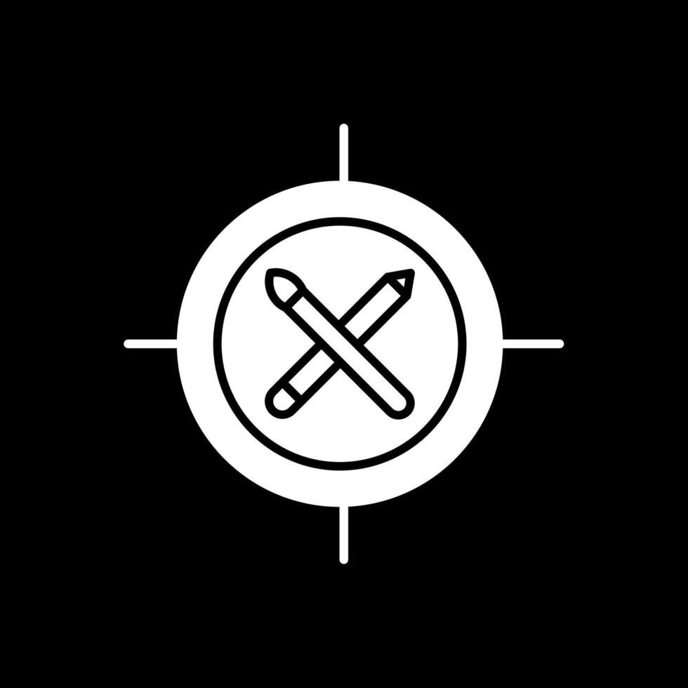 doel glyph omgekeerd pictogram vector