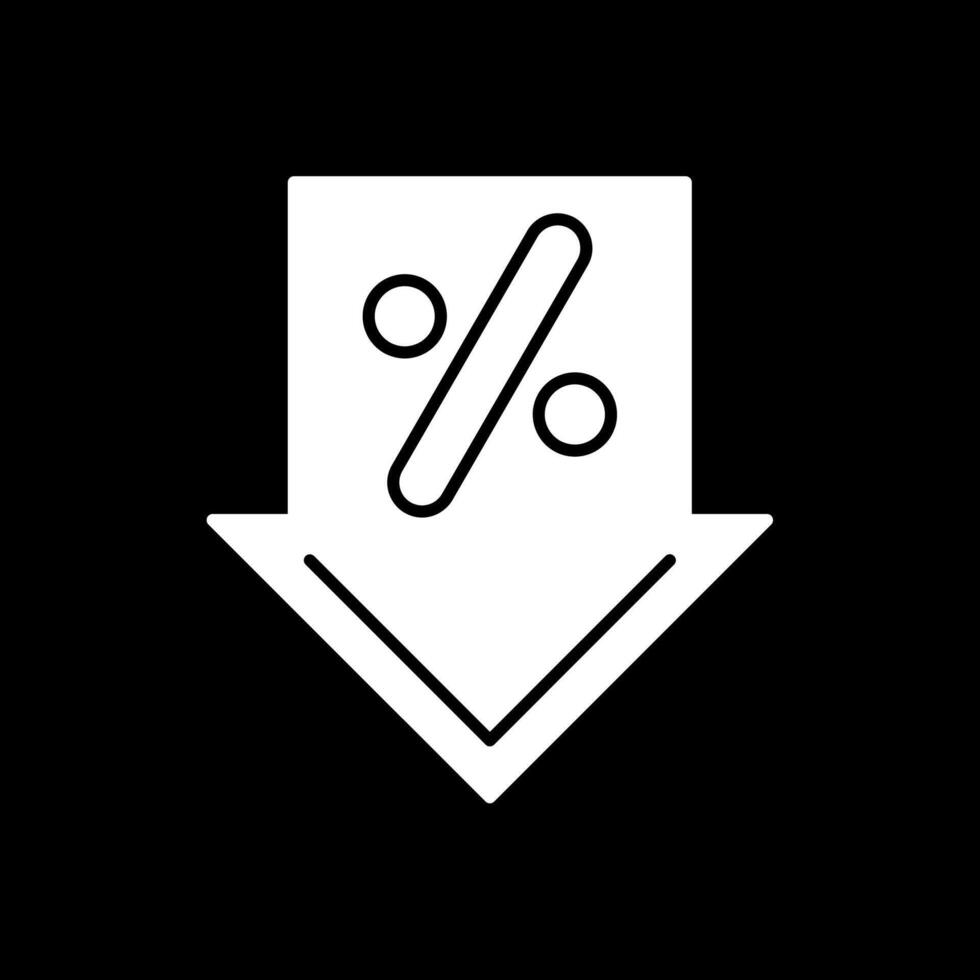 korting glyph omgekeerd pictogram vector