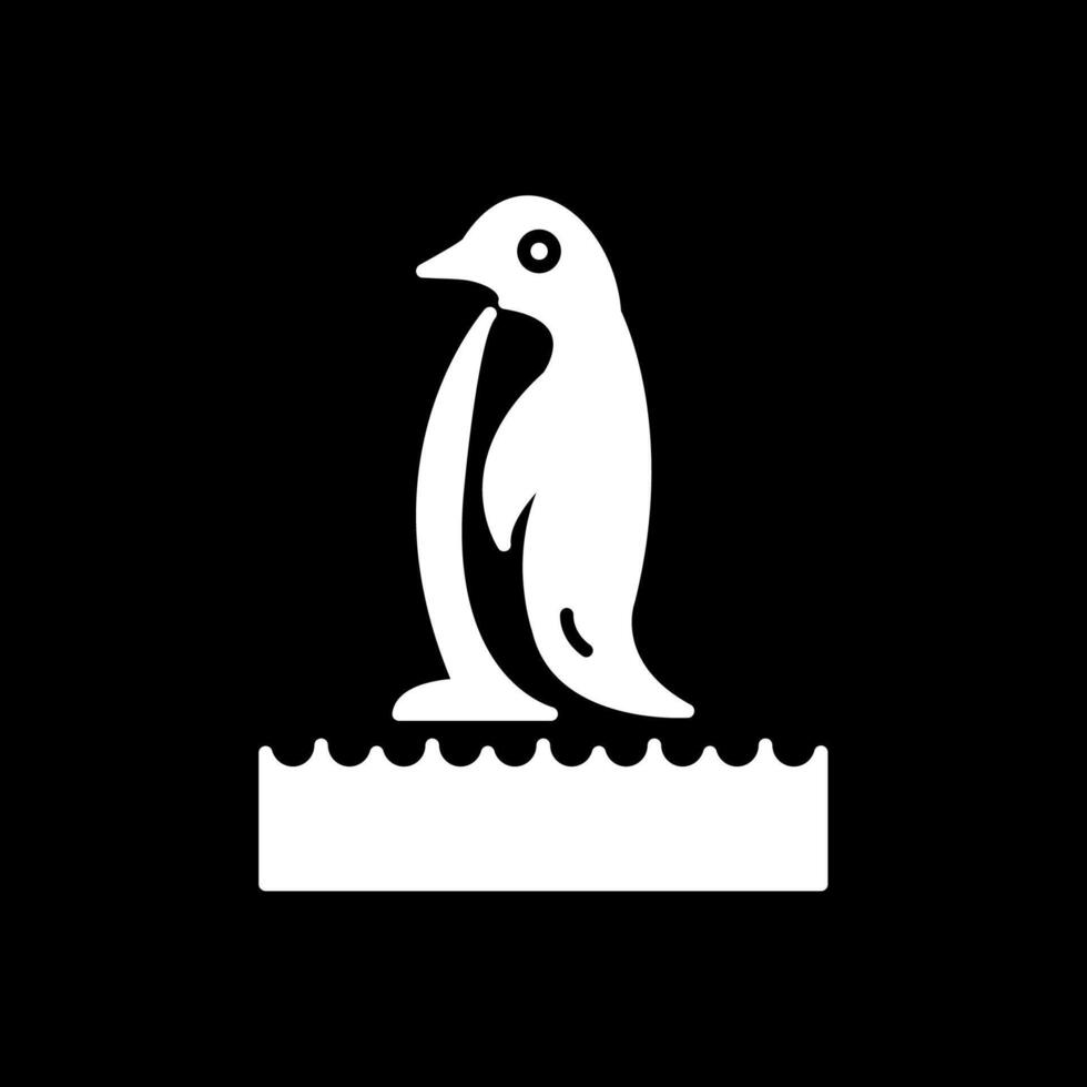 pinguïn glyph omgekeerd icoon vector