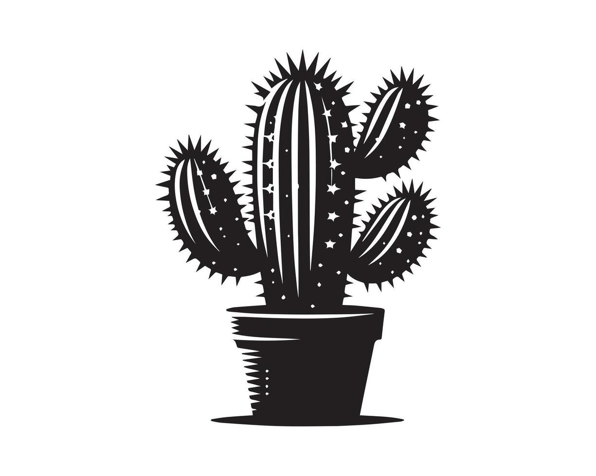 cactus silhouet icoon grafisch logo ontwerp vector