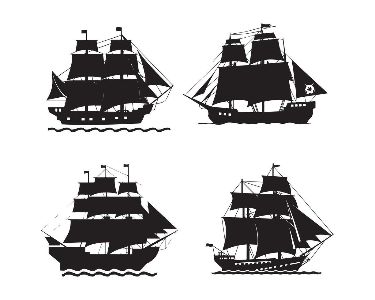 schip silhouet icoon grafisch logo ontwerp vector