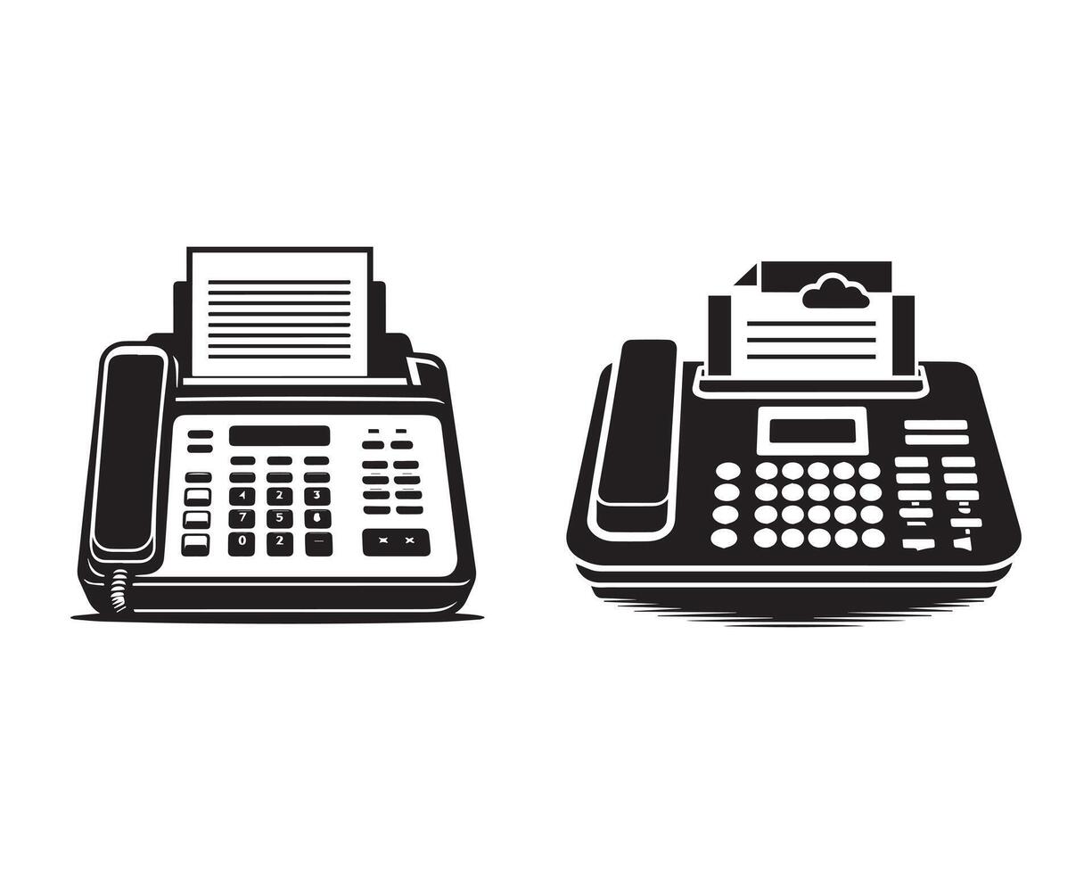 fax silhouet icoon grafisch logo ontwerp vector
